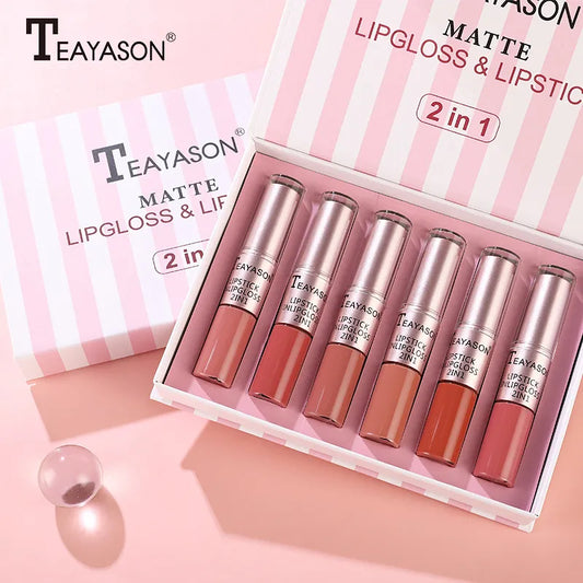 Teayason Matte Lipgloss & Lipstick Set (6pcs)