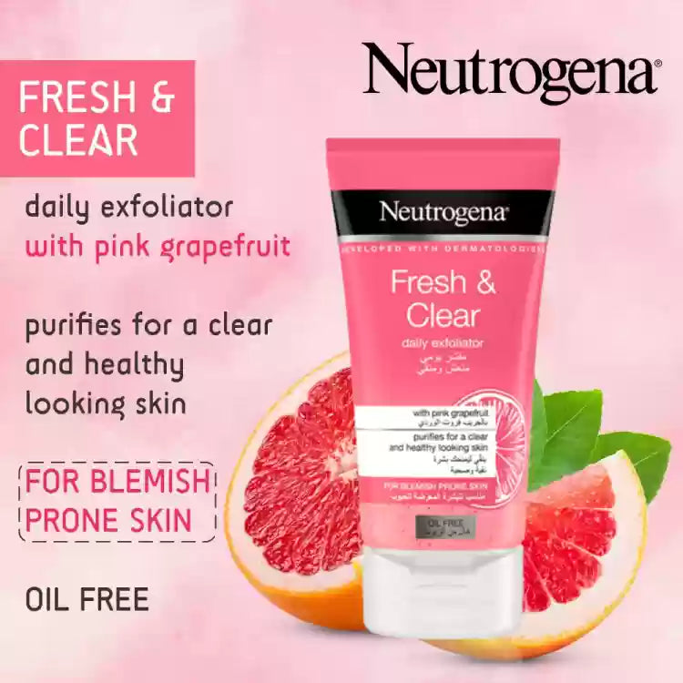 Neutrogena Fresh & Clear Daily Exfoliator Face Wash With Pink Grapefruit -150ml