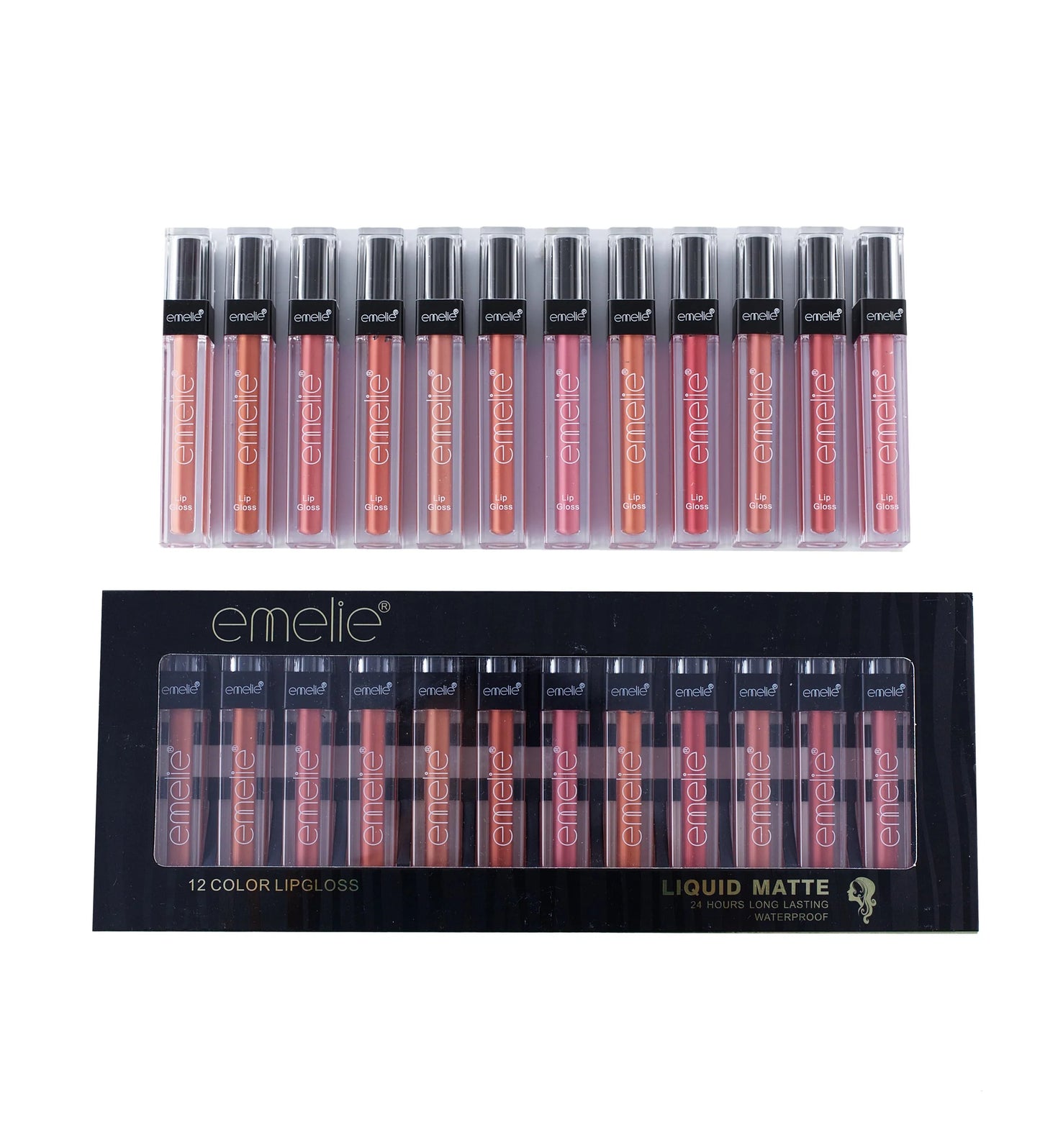 Emelie Matte Lip Gloss (Set of 12)