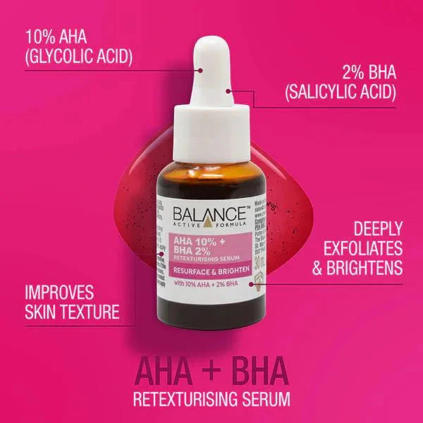 Balance Active Formula AHA 10% + BHA 2% Rexturising Serum -30ml