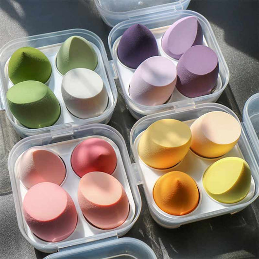 4pcs Blending Soft Face Sponge With Box Cosmetic Puff Soft Makeup Sponge