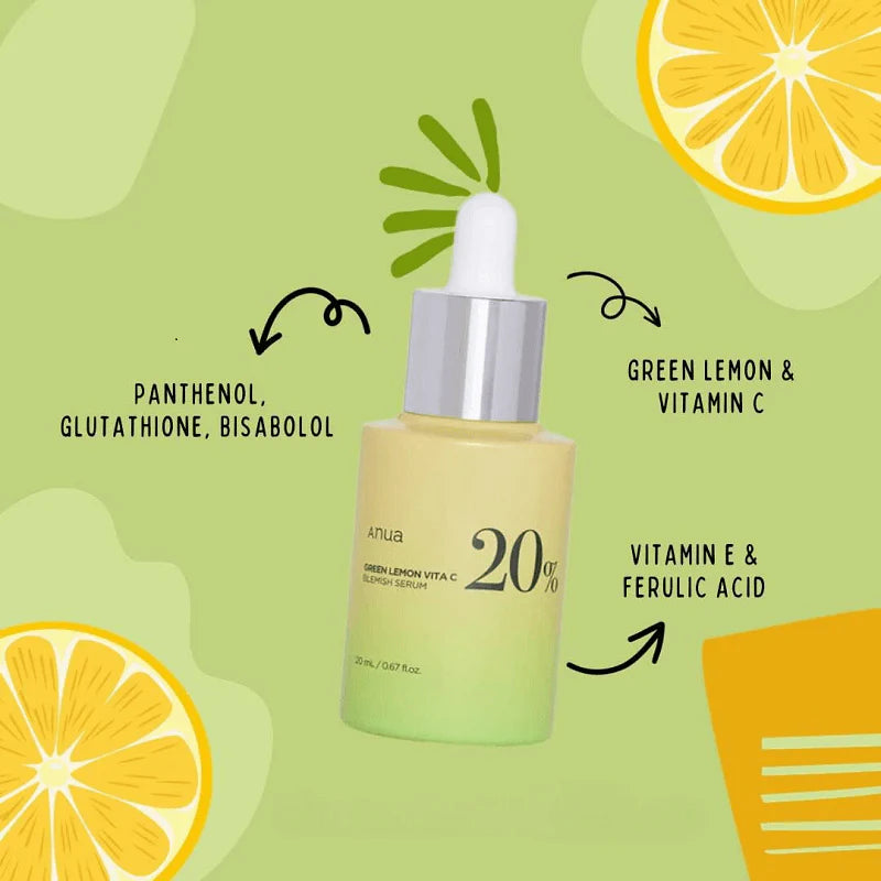 ANUA- Green Lemon Vita C 20% Blemish Serum