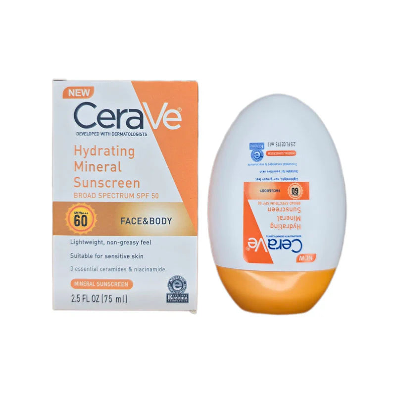 CeraVe Hydrating Mineral Sunscreen 60spf For Face & Body -75ml