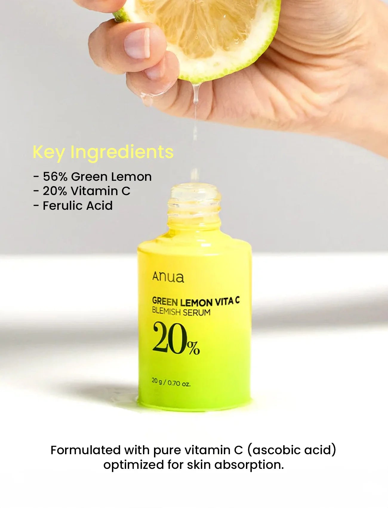 ANUA- Green Lemon Vita C 20% Blemish Serum