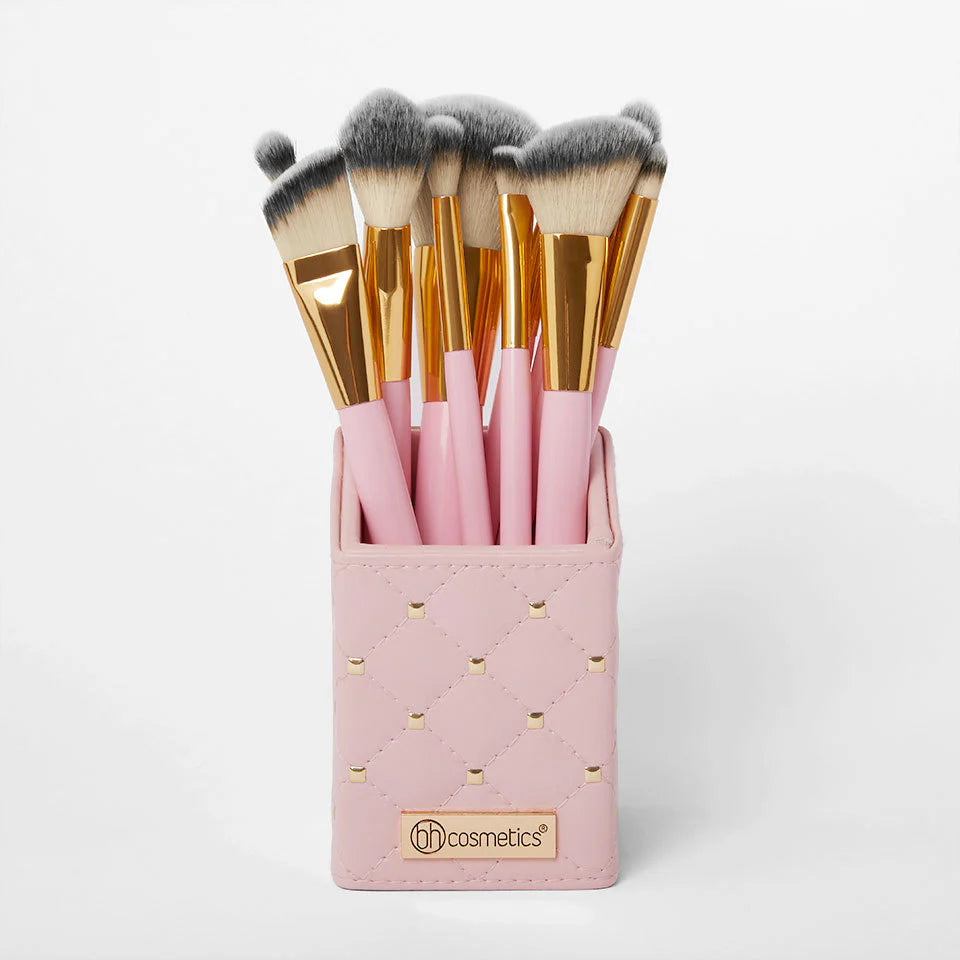 BH Pink Studded Elegance 12 Pc Brush Set (With Stand)