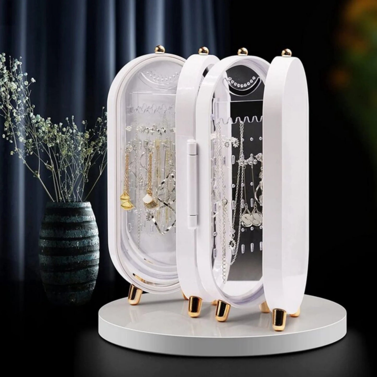 Foldable Jewellry Organizer With Mirror