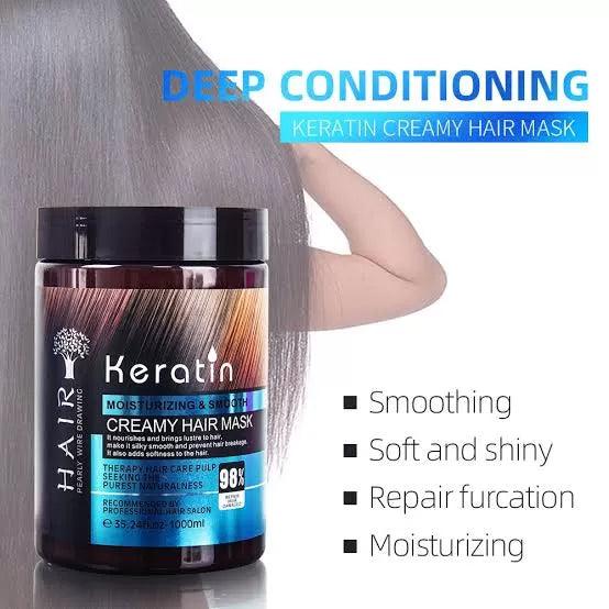 Argan Keratin Creamy Hair Mask Moisturizing & Smooth -1000ml